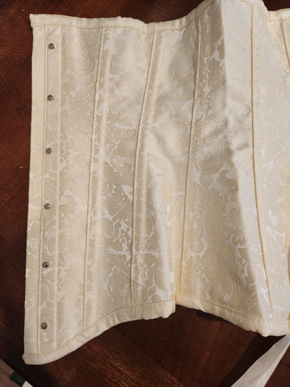 Ivory Satin Lace-Up Underbust Corset Top - Picture 3 of 9